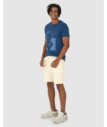 Bermuda Comfort Masculina Cadarço Frontal Em Moletom Eco