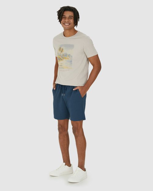 Shorts Masculino Slim Em Moletom Piquet