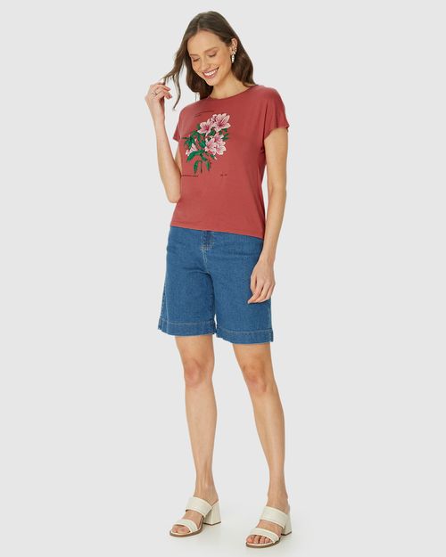 Camiseta Feminina Azaléia Em Malha Viscolinho Stretch