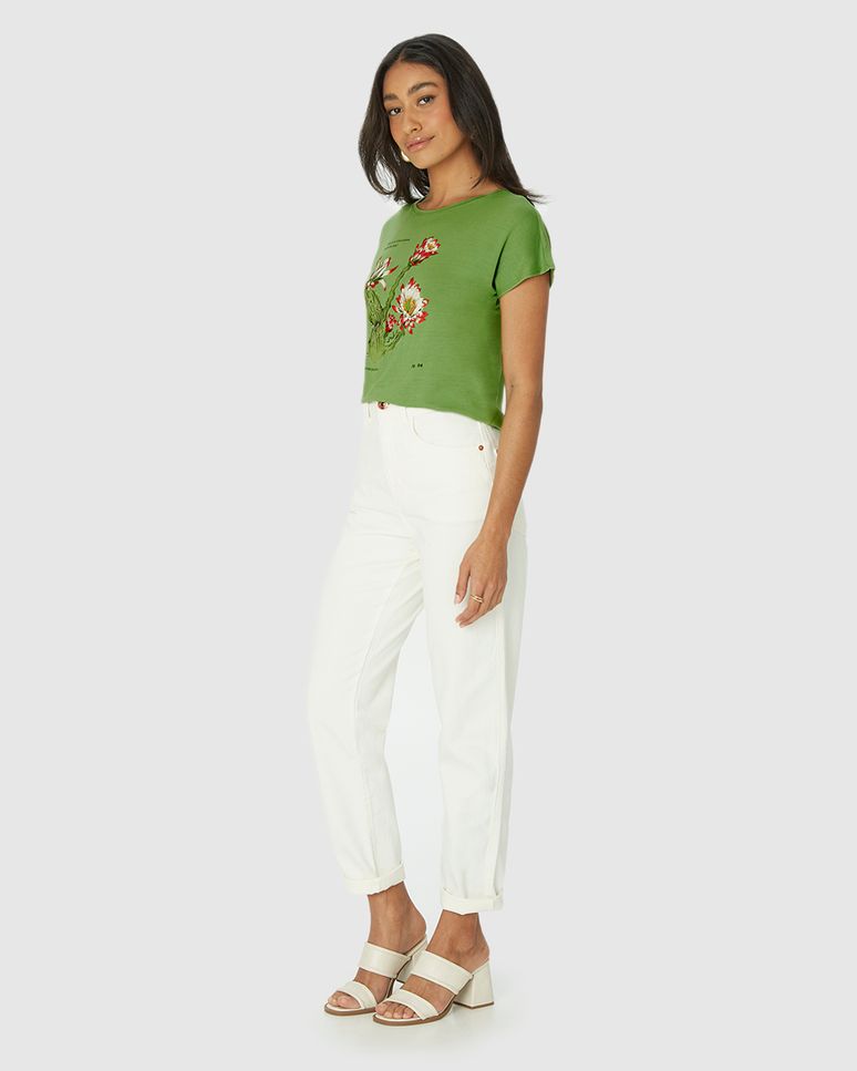 Camiseta Feminina Mandacaru Em Malha Viscolinho Stretch