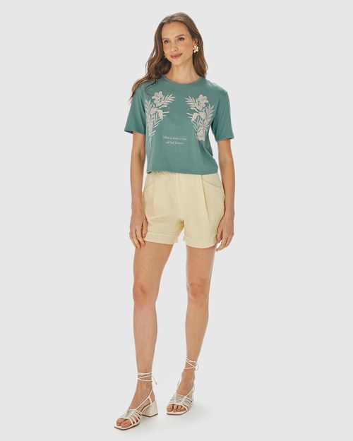 Camiseta Long Cropped Feminina What Is Done With Love Em Algodão