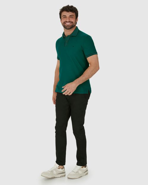 Camisa Polo Masculina Slim Em Malha Jacquard