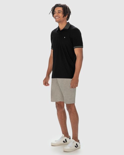 Camisa Polo Masculina Com Acabamento Retilínea Em Piquet Stretch