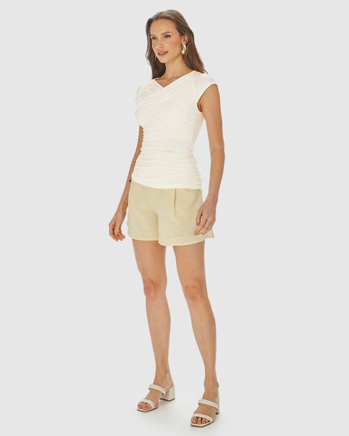 Blusa Feminina Decote Transpassado Em Viscose Stretch
