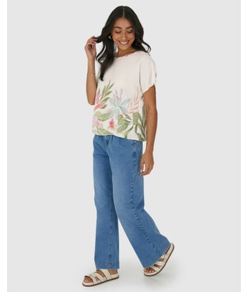 Blusa Ampla Feminina Estampa Floral Em Viscose