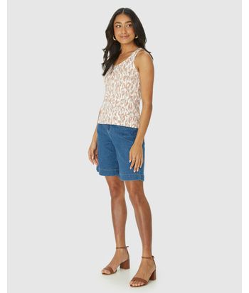 Regata Justa Feminina Estampada Em Viscose Stretch