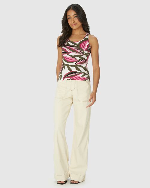 Regata Justa Feminina Estampada Em Viscose Stretch