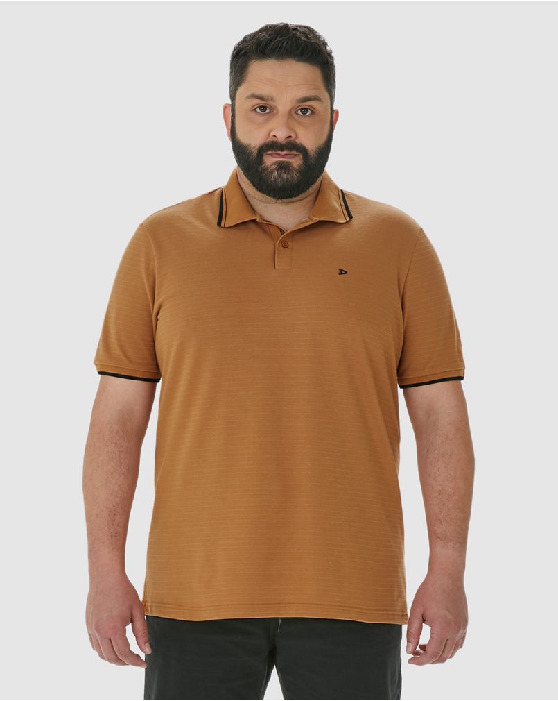 Camisa Polo Masculina Plus Size Bordado Peitoral Em Piquet
