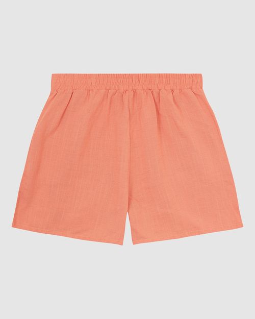 Shorts Feminino Evasê Bolso Faca Em Viscolinho Texturizado