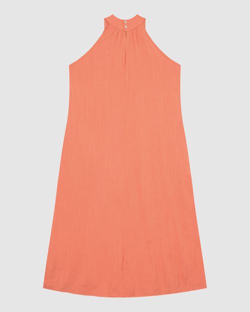 Vestido Amplo Feminino Com Bolso Funcional Em Viscolinho Texturizado