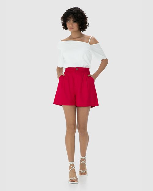 Blusa Feminina Decote Assimétrico Manga Curta Em Viscose - ENFIM