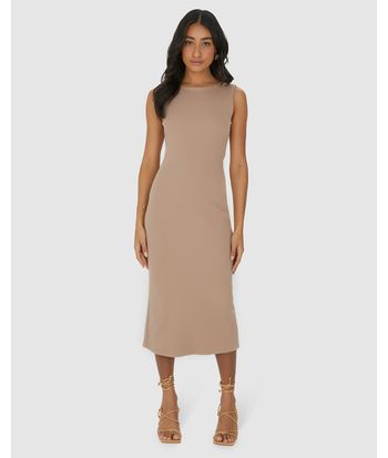Vestido Midi Feminino Reto Duas Formas De Uso Em Ribana