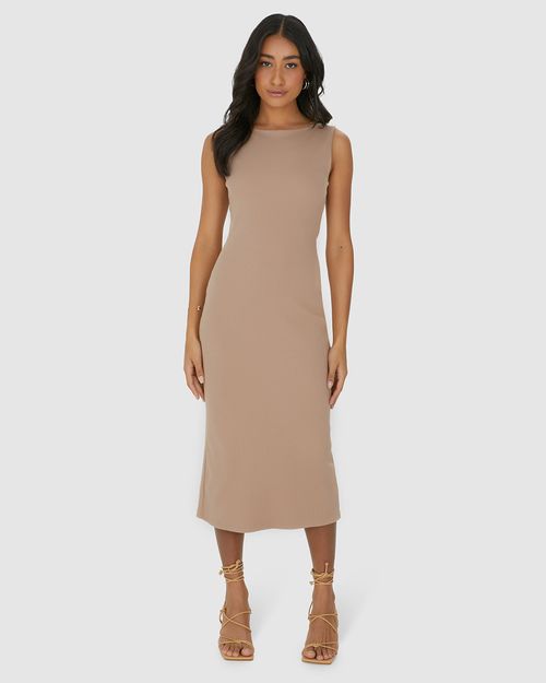 Vestido Midi Feminino Reto Duas Formas De Uso Em Ribana