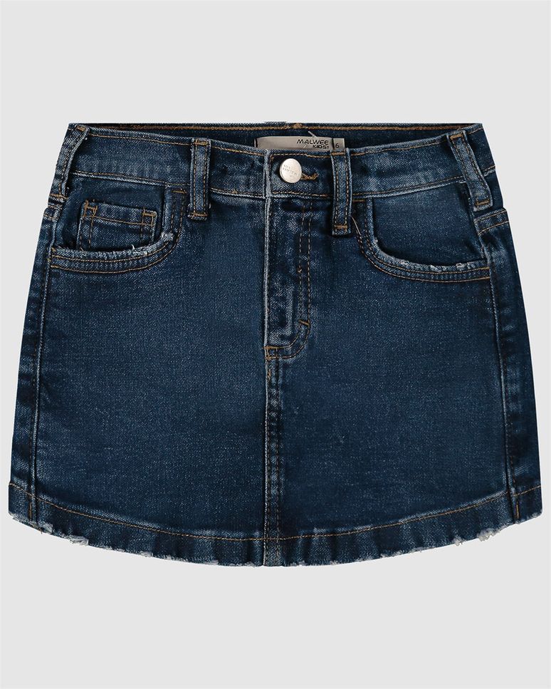 Shorts Saia Infantil Menina Cintura Média Em Jeans Moletom Malwee Kids