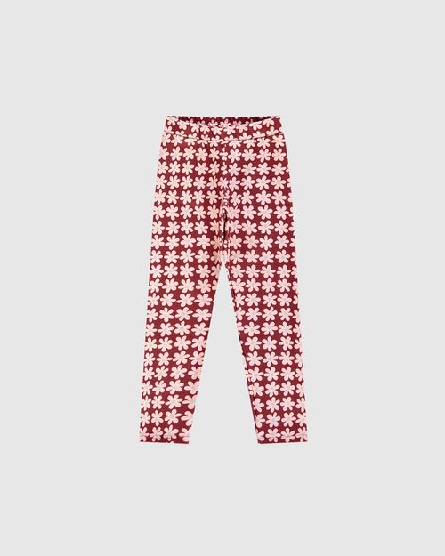 Calça Menina Legging Estampa Floral Em Tecido Soft - Carinhoso