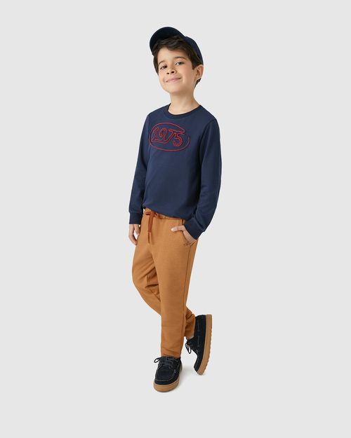 Calça Menino Jogger Cadarço Frontal Em Moletom Flanelado - Carinhoso