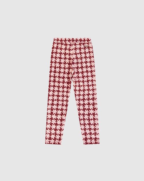 Calça Menina Legging Estampa Floral Em Tecido Soft - Carinhoso