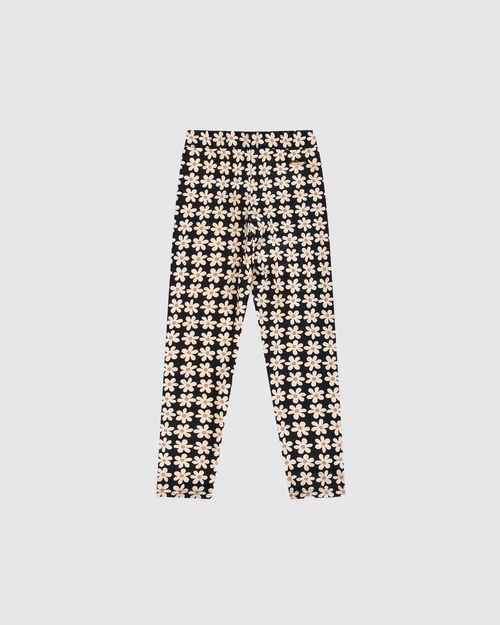 Calça Menina Legging Estampa Floral Em Tecido Soft - Carinhoso