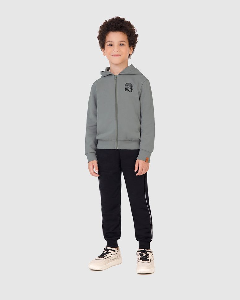 Conjunto Infantil Menino Jaqueta Com Estampa Moletom Flanelado Malwee Kids