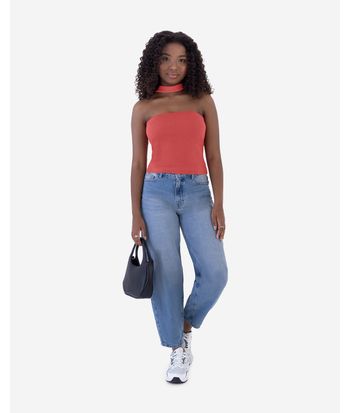 Blusa Infantil Menina Sem Alças Com Gola Em Ribana Malwee Kids