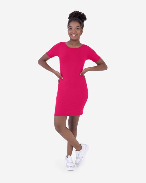 Vestido Menina Detalhe Torção Costas Em Malha Viscose Canelada Malwee Kids