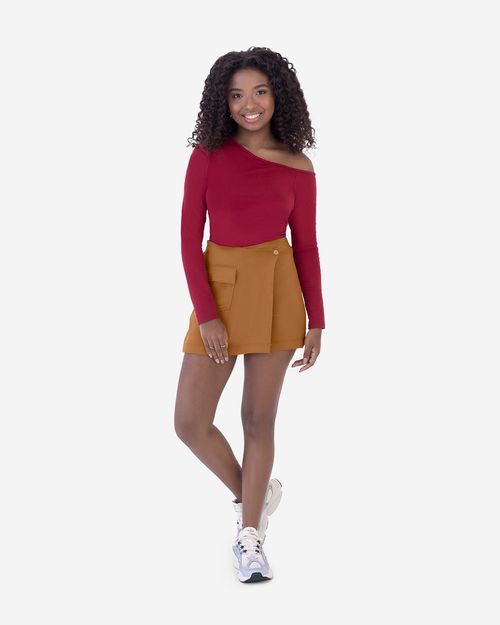 Shorts Menina Amplo Bolso Cargo Em Moletinho De Viscose Malwee Kids