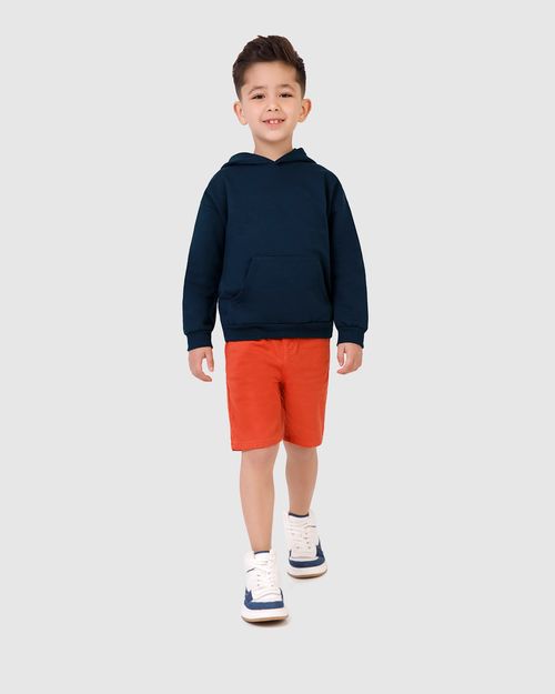 Bermuda Infantil Masculina com Cadarço Frontal em Sarja com Elastano Malwee Kids