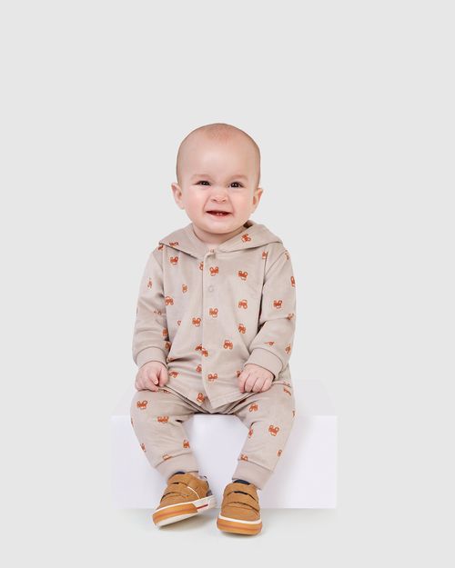 Conjunto Infantil Menino Jaqueta + Calça Saruel Em Malha Plush Malwee Kids