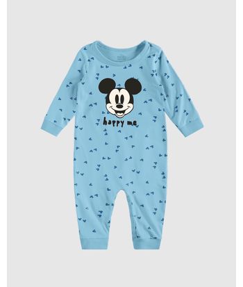 Macacão Infantil Unissex Mickey Disney Manga Longa Em Algodão Malwee Kids