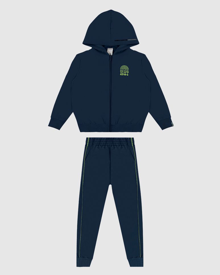 Conjunto Infantil Menino Jaqueta Com Estampa Moletom Flanelado Malwee Kids