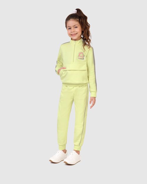Conjunto Infantil Menina Jaqueta Bolso Lapela Moletom Flanelado Malwee Kids