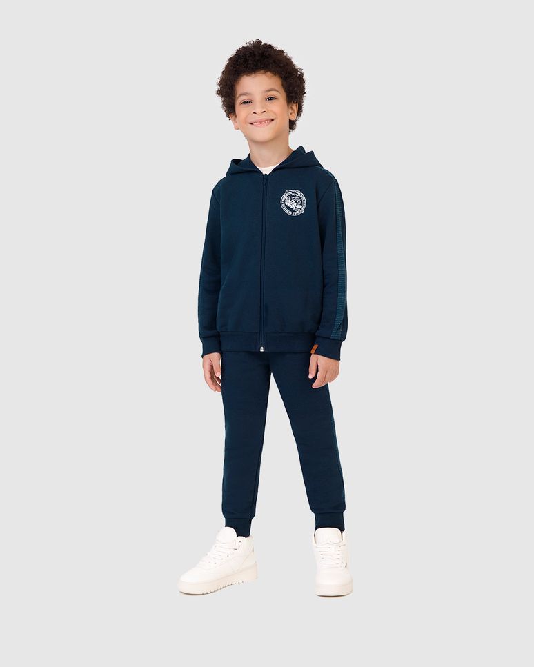 Conjunto Infantil Menino Jaqueta E Calça Jogger Em Moletom Malwee Kids