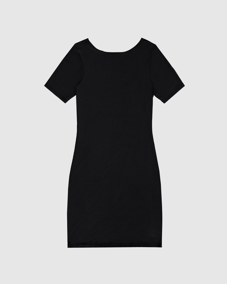 Vestido Infantil Menina Detalhe Torção Costas Em Malha Viscose Canelada Malwee Kids