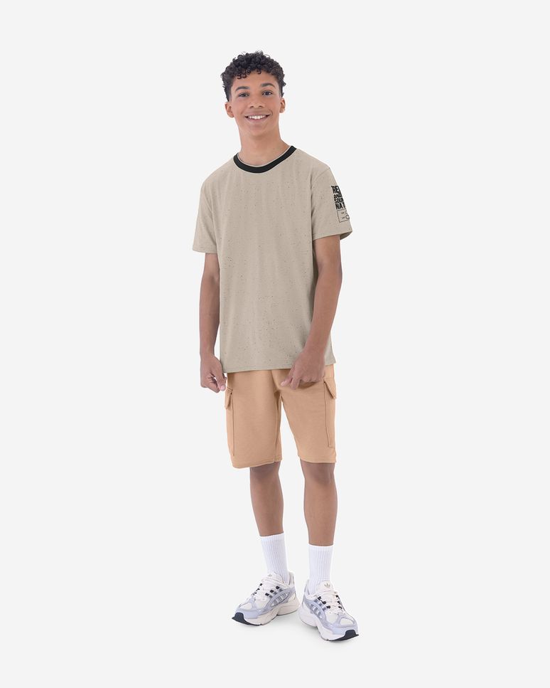 Camiseta Infantil Menino Estampa na Manga Em Malha Botonê Malwee Kids