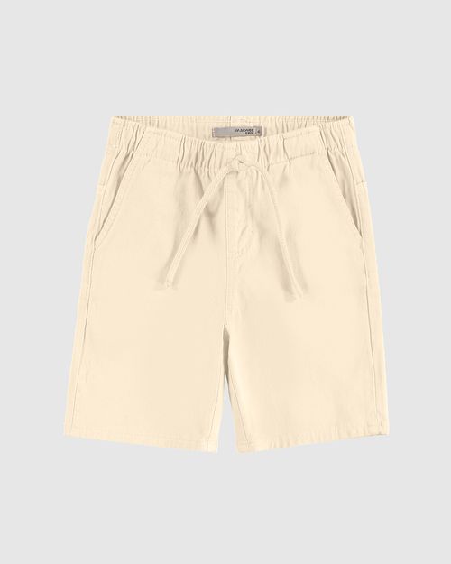 Bermuda Infantil Menino Cadarço Frontal Em Sarja Com Elastano Malwee Kids