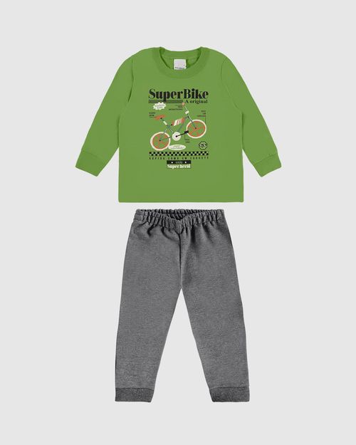 Conjunto Infantil Menino Super Bike A Original Em Algodão Malwee Kids