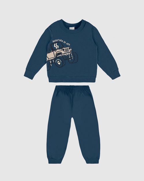 Conjunto Infantil Menino Blusão Com Estampa Moletom Flanelado Malwee Kids