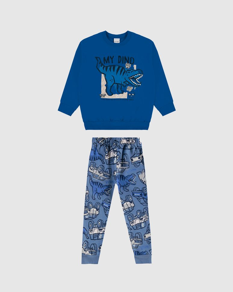 Conjunto Infantil Menino Calça Estampada Em Moletom Flanelado Malwee Kids