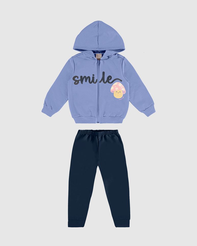 Conjunto Infantil Menina Jaqueta Com Estampa Moletom Flanelado Malwee Kids