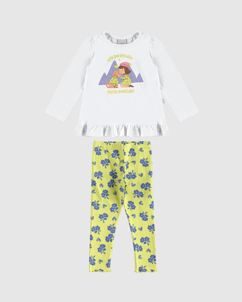 Conjunto Infantil Menina Uma Boa Amizade E Muitas Aventuras Malwee Kids