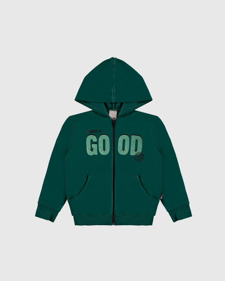 Jaqueta Infantil Menino Make It Good Em Moletom Flanelado Malwee Kids