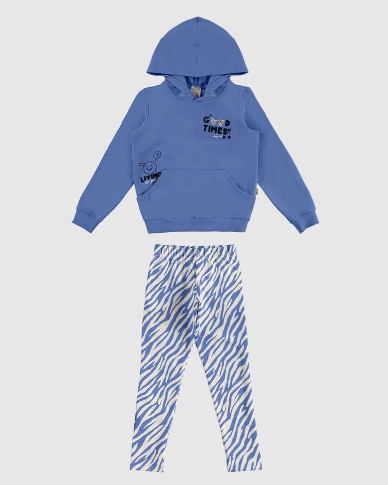Conjunto Infantil Menina Blusão E Calça Legging Animal Print Malwee Kids