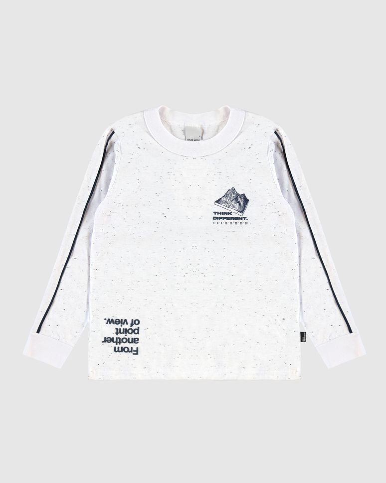 Camiseta Infantil Menino Manga Longa Com Estampa Malha Botonê Malwee Kids