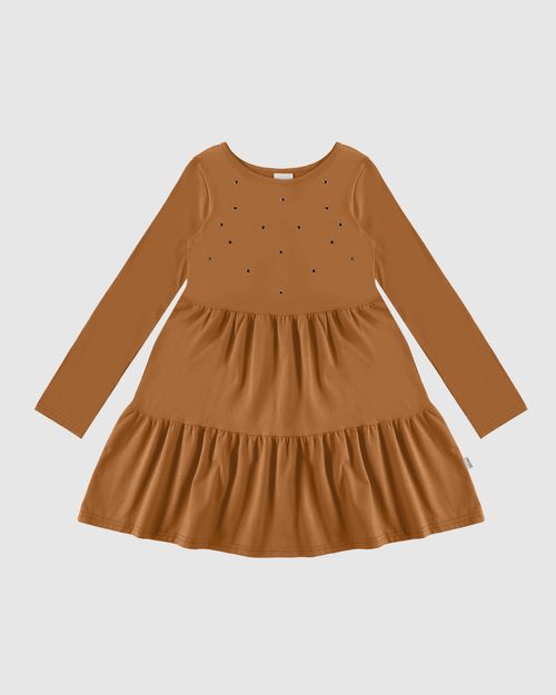 Vestido Infantil Marias Com Aplique Metal Em Algodão Malwee Kids