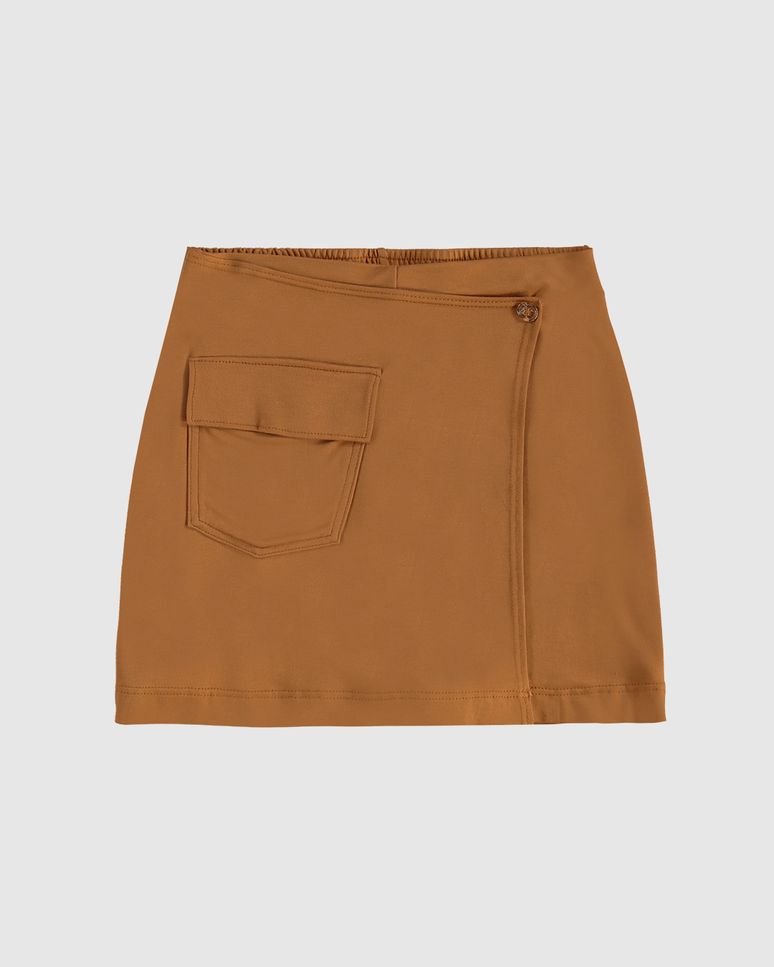 Shorts Infantil Menina Amplo Bolso Cargo Em Moletinho De Viscose Malwee Kids