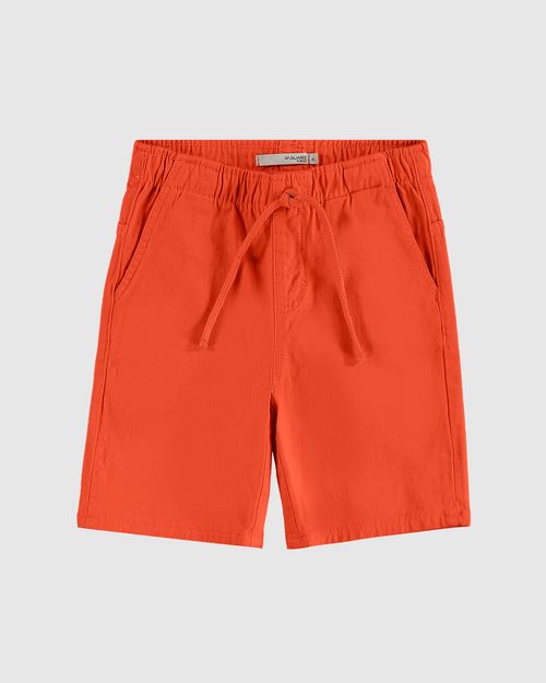 Bermuda Infantil Masculina com Cadarço Frontal em Sarja com Elastano Malwee Kids