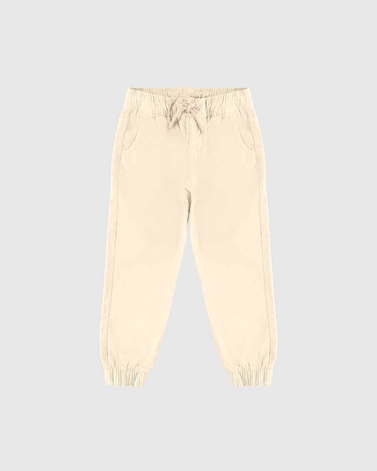 Calça Infantil Menina Jogger Cós Elástico Em Sarja Com Elastano Malwee Kids