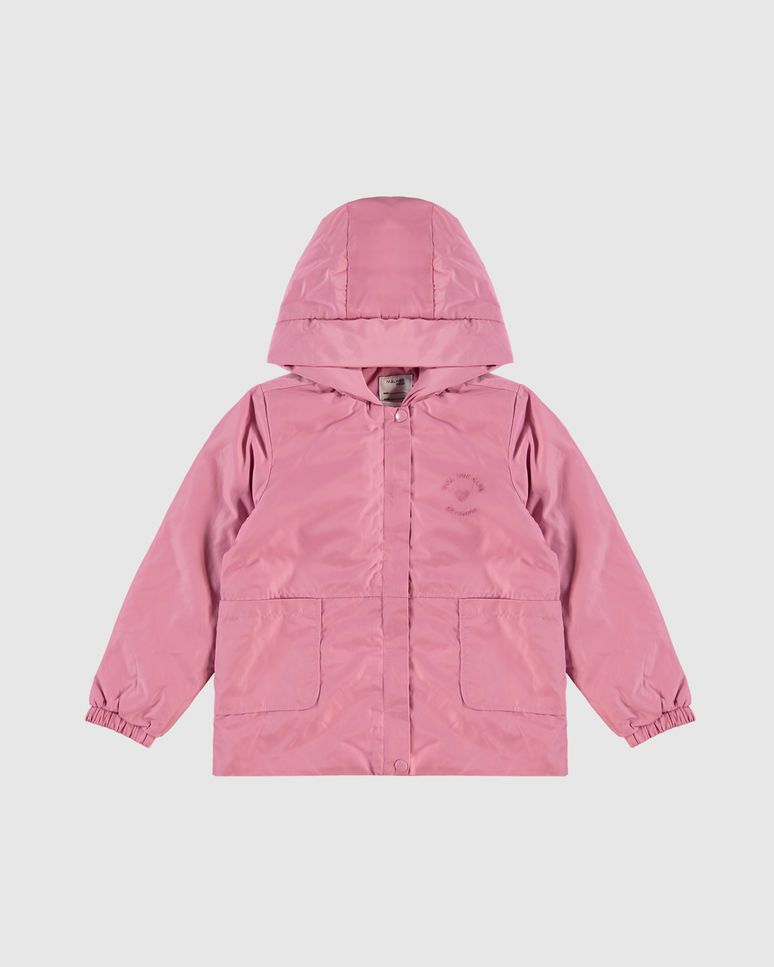 Jaqueta Infantil Feminina Alongada com Capuz em Nylon Malwee Kids