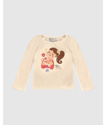 Blusa Infantil Menina Flores E Sorrisos Em Malha Botonê Malwee Kids
