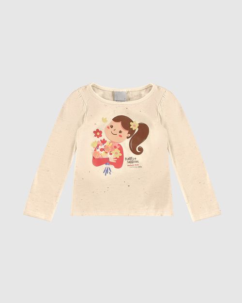 Blusa Infantil Menina Flores E Sorrisos Em Malha Botonê Malwee Kids